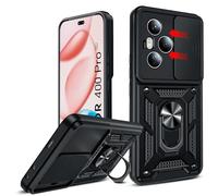 LeYi for Honor 400 Pro 5G Phone Case with Camera Cover Slider, Ring Stand Holder, Military Protective Armour Rugged Phone Cover for Honour 400 Pro 5G, Black