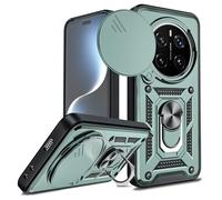 LeYi for Honor Magic7 Pro 5G Case, Camera Lens Slide Design, Military Shockproof Phone Cover with Ring Stand Holder Tough Armour Phone Case for Honour Magic 7 Pro 5G, Green