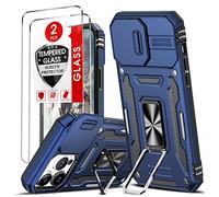 LeYi for iPhone 14 Pro Max Case: Armour Cases with 2 Tempered Glass Screen Protectors | Camera Lens Cover Slider | Ring Stand Holder | Military Protective Shockproof Phone Cover, Blue