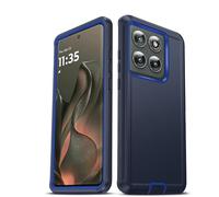 LeYi for Moto-Edge-2025 Case: Moto Edge 2025 Case Heavy Duty 3 in 1 Rugged Cover, Military Grade Shockproof Cell Phone Android Funda para Motorola Edge 2025, Blue