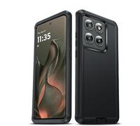 LeYi for Moto-Edge-2025 Case: Moto Edge 2025 Case Heavy Duty 3 in 1 Rugged Cover, Military Grade Shockproof Cell Phone Android Funda para Motorola Edge 2025, Black