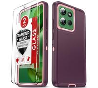 LeYi for Moto G Power 5G 2026 Case: Motorola G Power 2026 Case with 2PCS Tempered Glass Screen Protector,3 in 1 Rugged Cover,Military Grade Shockproof Casa para Power 2026, Purple