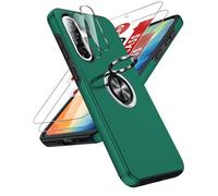 LeYi for Samsung A36 5G Case with Invisible Ring Stand Holder, 2 Tempered Glass Screen Protectors and 2 Camera Lens Protectors, Protective Shockproof Tough Mobile Phone Cover for Galaxy A 36 - Green
