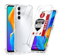LeYi for Samsung Galaxy A05s 4G with 2 Tempered Glass Screen Protector, Slim Soft Silicone Cover Shockproof Phone Case for Samsung Galaxy AO5s 4G - Clear