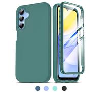 LeYi for Samsung Galaxy A15 4G/5G Case: and Built-in Screen Protector, 360 Full Body Protective Rugged Bumper Cover Heavy Duty Shockproof Soft Phone Case for Samsung A 15 Green