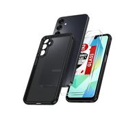 LeYi for Samsung Galaxy A16 4G/5G Phone Case with 2 Tempered Glass Screen Protector, Translucent Matte Back, Military Grade Protection, Slim Rugged Shockproof Protective Mobile Cover for A 16-Black