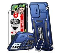 LeYi for Samsung Galaxy A23 Case: Samsung A23 5G/4G Phone Case with Camera Lens Cover Slider, 2 Pack Screen Protectors, Ring Stand Holder Military Grade Protective Shockproof Armour Cover, Navy Blue