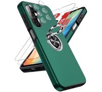 LeYi for Samsung Galaxy A26 5G Phone Case with 2 Tempered Glass Screen Protector, 2 Camera Lens Protector and Invisible Phone Ring Holder, Shockproof Protective Cover for Samsung Galaxy A 26 - Green