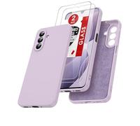 LeYi for Samsung Galaxy A26 5G Phone Case, with 2 Tempered Glass Screen Protector, Soft Silicone Slim Cover Flexible Thin Protective for Samsung Galaxy A 26 5G, Purple