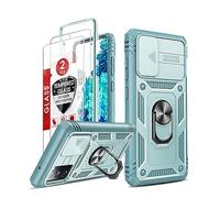 LeYi for Samsung Galaxy S20 FE Case with 2 Tempered Glass Screen Protector| Slide Camera Cover| Ring Holder, 360 Full Body Protective Heavy Duty Tough Hard Armour Phone Cover for Samsung S20FE,G-Green