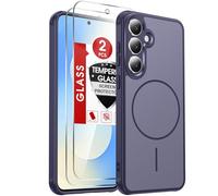 LeYi for Samsung Galaxy S25 FE Phone Case with Magnetic, 2 Tempered Glass Screen Protector, Slim Shockproof Cover Protective with MagSafe for Samsung S25FE, Blue