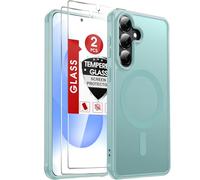 LeYi for Samsung Galaxy S26 Plus Phone Magnetic Case, Compatible with MagSafe, 2 Tempered Glass Screen Protector, Translucent Matte Back Slim Shockproof Protective Cover for Samsung S26+, Mint Green