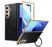 LeYi for Samsung Galaxy Z Fold 7 Case with Magnetic, Built-in Screen Protector, Support Wireless Charging Phone Cover Anti-Scratch Hard Protective with MagSafe for Samsung Z Fold 7, Black