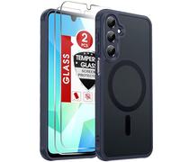 LeYi Magnetic for Samsung Galaxy A16 4G/5G Phone Case, Fit for MagSafe, 2 Tempered Glass Screen Protector, Full Camera Protection, Translucent Matte Back Cover Slim Thin Case for Samsung A 16, Blue