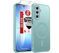 LeYi Magnetic for Samsung Galaxy A17 4G/5G-Phone Case: Samsung A 17 Case Fit for MagSafe, with 2 Tempered Glass Screen Protector, Full Camera Protection, Translucent Matte Back Slim Cover, Mint Green