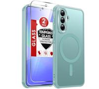 LeYi Magnetic for Samsung Galaxy A36 5G Phone Case, Fit for MagSafe, 2 Tempered Glass Screen Protector, Full Camera Protection, Translucent Matte Back Cover Slim Thin Case for Samsung A 36, Mint Green