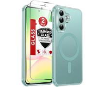 LeYi Magnetic for Samsung Galaxy A57-5G Phone Case: Samsung A 57 Case [Fit for MagSafe] with 2 Tempered Glass Screen Protector & Full Camera Protection, Translucent Matte Back Slim Cover, Mint Green