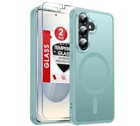 LeYi Magnetic for Samsung Galaxy S26-Phone Case: Samsung S 26 Case [Fit with MagSafe] with 2 Tempered Glass Screen Protector Translucent Matte Back Military Grade Slim Protective Cover, Mint Green