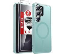 LeYi Magnetic for Samsung Galaxy S26 Ultra Case, Compatible with MagSafe, 2 Tempered Glass Screen Protector, Translucent Matte Back Slim Protective Phone Cover for Samsung S26Ultra, Mint Green
