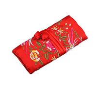 LEYILE Traditional Silk Travel Chinese Embroidery Jewelry Bag Jewelry Roll Wrap Gift Bags