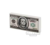 LeYiLeBrick Minifigure Accessory 100 Dollar Banknote WHITE