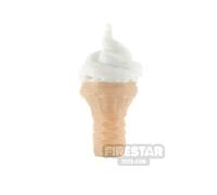 LeYiLeBrick Minifigure Accessory Ice Cream Cone Vanilla Whip WHITE