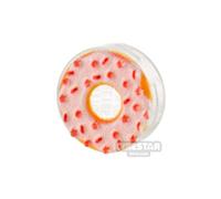 LeYiLeBrick Minifigure Accessory Tile Round 1x1 Doughnut with Pink Fro