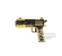 LeYiLeBrick Minifigure Firearm M1911 Pistol Printed GOLD