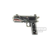 LeYiLeBrick Minifigure Firearm M1911 Pistol Shark Printed BLACK