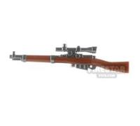 LeYiLeBrick Minifigure Firearm Sniper Rifle with Scope REDDISH BROWN