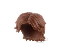 LeYiLeBrick Minifigure Hair Short Wavy with Centre Parting REDDISH BRO