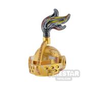 LeYiLeBrick Minifigure Headgear Knight Helmet with Plume METALLIC GOLD