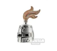 LeYiLeBrick Minifigure Headgear Knight Helmet with Plume METALLIC SILV