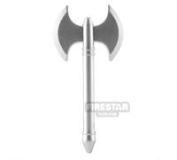 LeYiLeBrick Minifigure Weapon Double Blade Axe SILVER