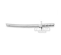 LeYiLeBrick Minifigure Weapon Katana Flat Oval Guard CHROME SILVER