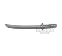 LeYiLeBrick Minifigure Weapon Katana Flat Oval Guard PEARL DARK GRAY