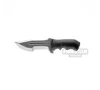 LeYiLeBrick Minifigure Weapon Part Serrated Survival Knife METALLIC SILVER
