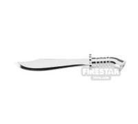 LeYiLeBrick Minifigure Weapon Sword with Short Curved Blade CHROME SILVER