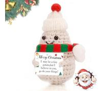 Leyiteng Christmas Cute Stuff,Emotional Support Potato, Christmas Xmas Eve Box Party Bag Stocking Fillers,Inspirational Good Luck Small Gifts Funny Knitted Wool Doll Gift for Adults Women Home Office