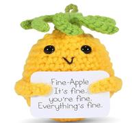 Leyiteng Emotional Support Pineapple,Gifts for Women Men,3.15 Inch Positive Pineapple Handmade Cute Knitted Crochet Doll,Good Luck Charm,Funny Leaving Gifts for Coworkers Colleague Friend Woman Man
