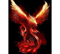 LEYIUYIU 5D Diamond Art Painting Set Adult Beginners Children DIY Full Round Diamond Handmade Artwork Home Wall Decoration - Beautiful Firebird - 40x50cm