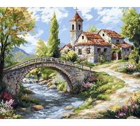 LEYIUYIU DIY Diamond Painting for Adults Children Beginners 5D Leisure Creative Painting Set for Home Wall Decoration - Bridge and Flowing Water - 40x50cm
