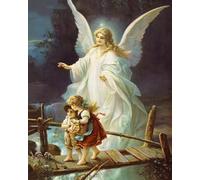 LEYIUYIU Pre Printed Pattern Cross Stitch Kit DIY for Adults Beginners Kids 11CT Premium Printed Embroidery Kit Handmade Crafts Home Wall Decor - Angel Statue - 40x50cm