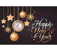 Leyiyi 10x8ft 2021 Happy New Year Backdrop Clock Vintage Eve Party Bokeh Halo Banner Snowflake Glitter Sequin Luxury Star Photo Background Merry Christmas Portrait Shoot Vinyl Studio Prop