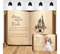 Leyiyi 10x8ft Fairy Tale Book Backdrop Once Upon A Time Ancient Castle Photography Background Romantic Vintage Storybook Royal Castle Backdrop for Baby Shower Princess Birthday Party Decoration