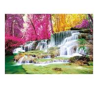 Leyiyi 12x8ft Waterfall Vinyl Backdrop River Lake Mountain Majestic Beautiful Nature Landscape Forest Photography Background Colorful Trees Baby Family Portrait Photo Booth Shoot Studio Props
