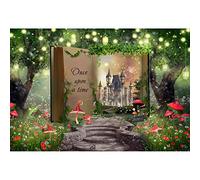 Leyiyi 15x10ft Once Upon a Time Backdrop Fairy Tale Enchanted Forest Photography Background Magic Book Mysterious Castle Photo Backdrop Princess Birthday Baby Shower Wedding Party Decorations Banner