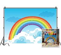 Leyiyi 5x3ft Photography Backdrop Rainbow Background Baby Baptism Baby Shower Starry Sky Cloud Skyline Vlogger Cake Table Kids Happy Birthday Summer Party Pajama Photo Portrait Vinyl Studio Prop