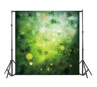 Leyiyi 5x5ft Photography Background Happy St. Patrick's Day Backdrop Vintage Greenery Lucky Clover Cheerful Party Bokeh Halo March 17th Spring Holiday Shamrocks Irish Photo Portrait Vinyl Studio Prop