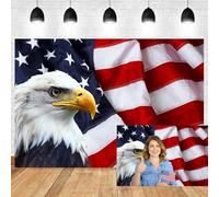 Leyiyi 6x4ft American Flag and Bald Eagle Backdrop 4th of July Backdrop for Photography Independence Day Patriotic Veterans USA Freedom Memorial National Presidents Day Party Decorations Photo Prop